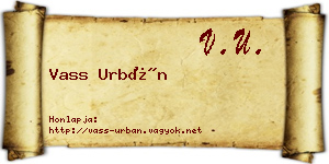 Vass Urbán névjegykártya